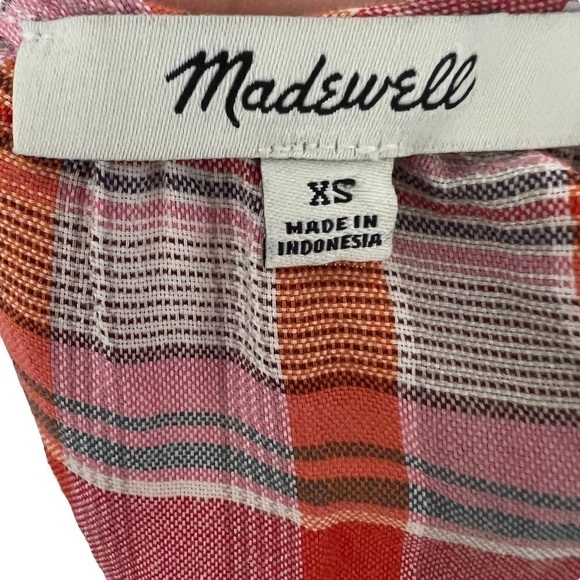 MADEWELL Plaid Shirred-Neck Boxy Top - Picture 7 of 7